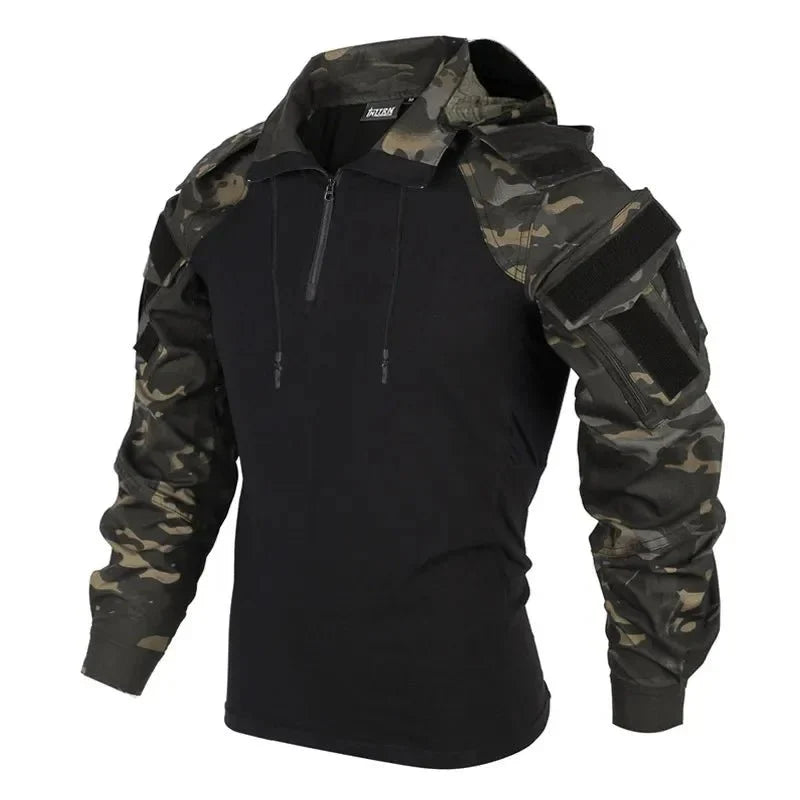 Tactical Camouflage Combat T-Shirt - Wear - Resistant Airsoft & Hunting Apparel - GiftWave.co