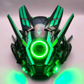 Cyberpunk Helmet Shinobi Mask: Robot Samurai Armor with LED Light — View 3