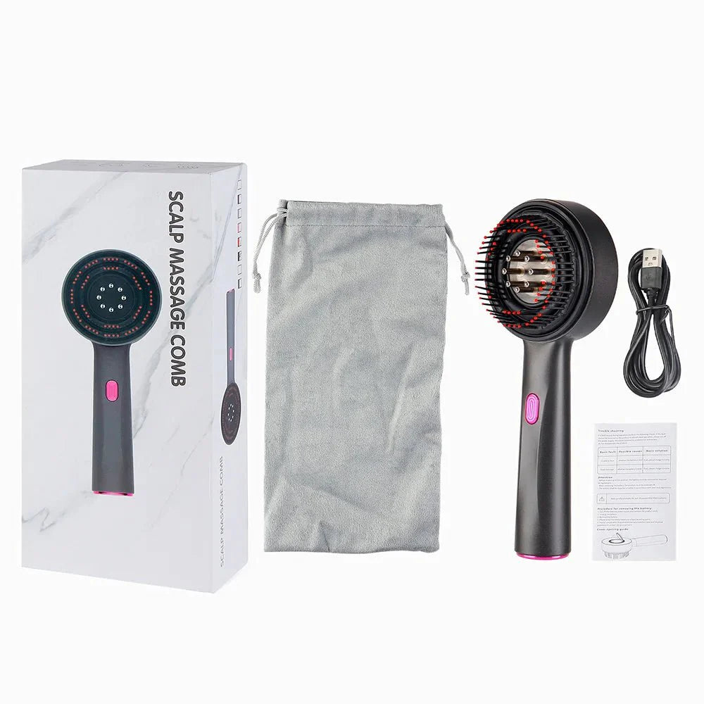 Electric Vibration Head Massager with Red LED Light – Scalp Stimulating ... — View 10