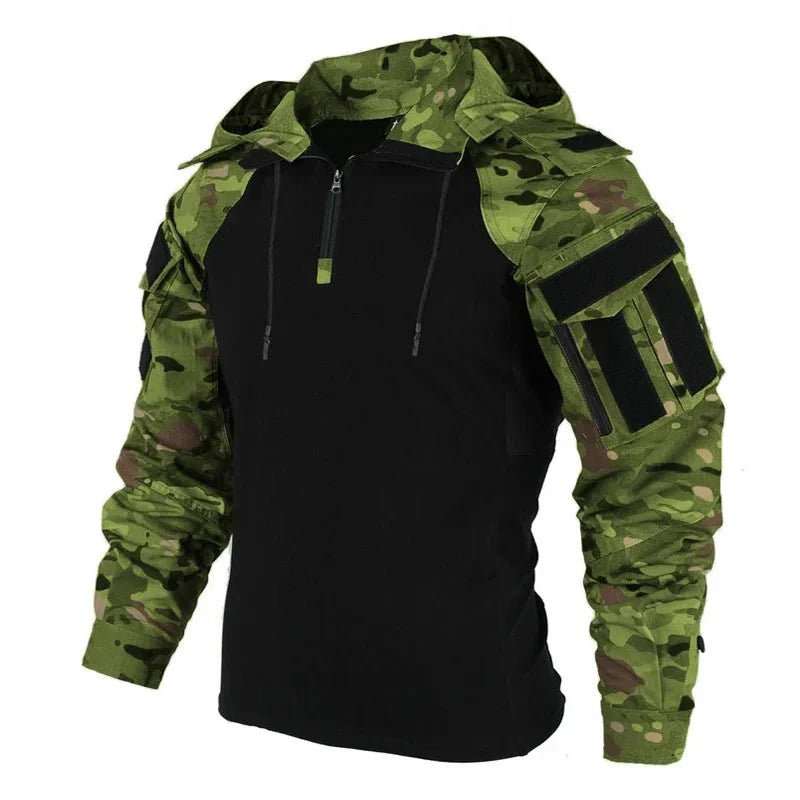 Tactical Camouflage Combat T-Shirt - Wear - Resistant Airsoft & Hunting Apparel - GiftWave.co