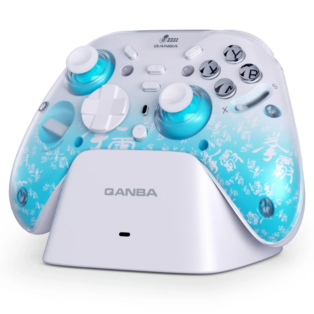 QANBA Phantom Wireless Gaming Controller Tri - Mode 2.4G/Bluetooth/Wired with PC Flight Stick, RGB & Back Buttons for PC/Android/iOS/TV - GiftWave.co