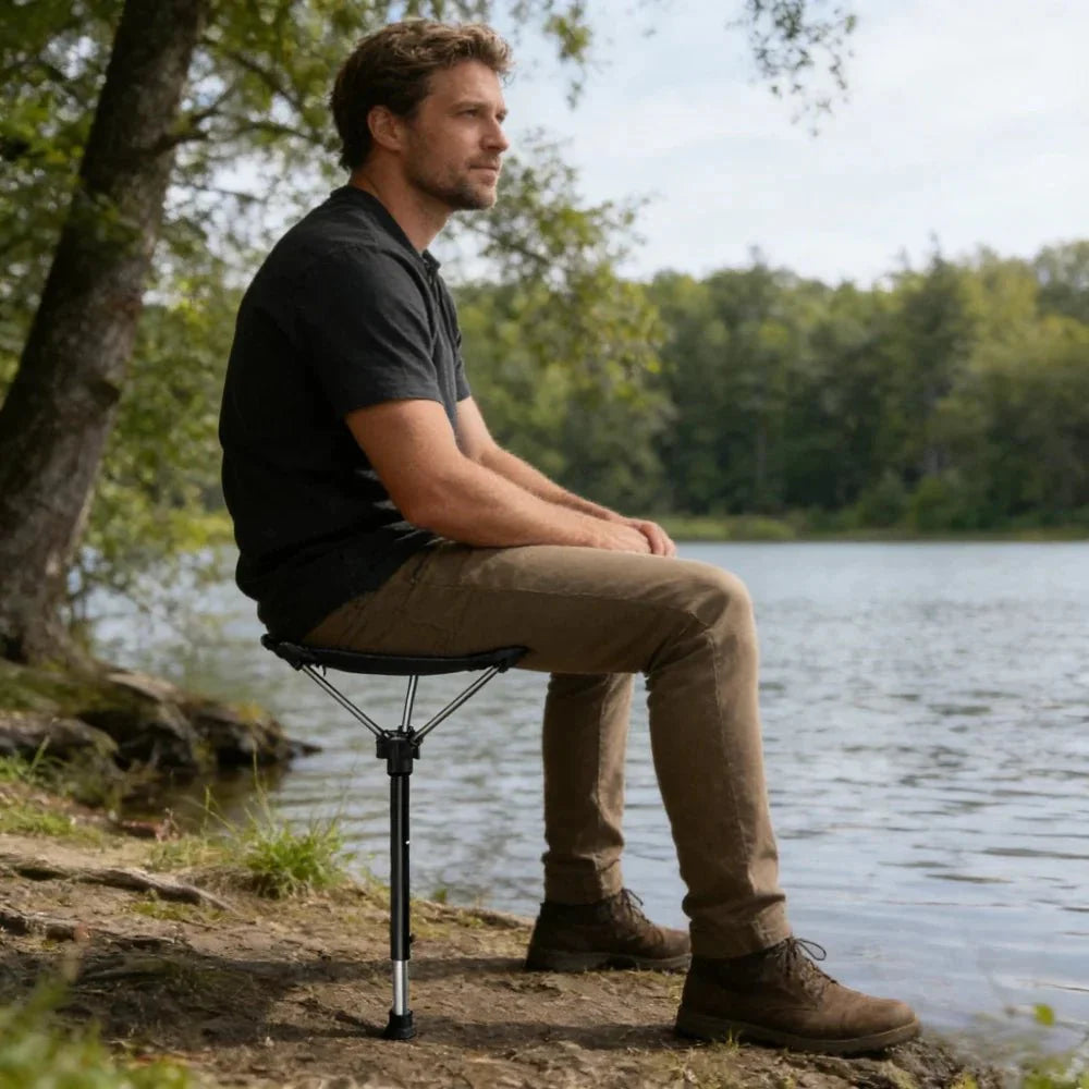 Portable Compact Folding Camping Chair – Ultralight Telescoping Seat Stick with Carry Bag 300 Lb Cap - GiftWave.co