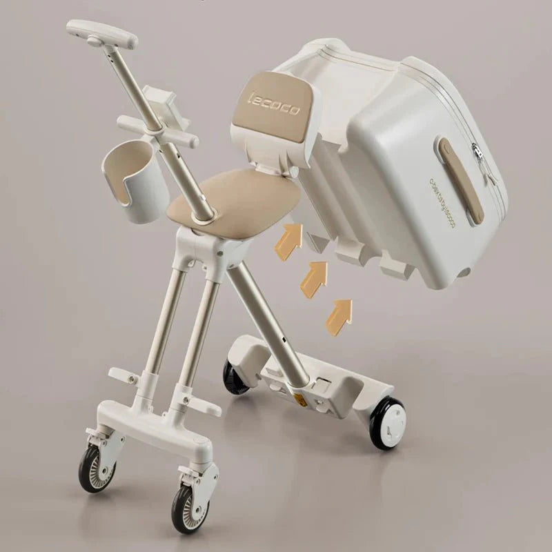 Kids 4-in-1 Detachable Ride-On Trolley Luggage 20" Boarding Suitcase Bra... — Gift Idea