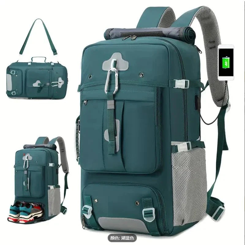 35L Convertible Travel Backpack Duffel – Port, Shoe Compartment, 15.6" L... — View 11