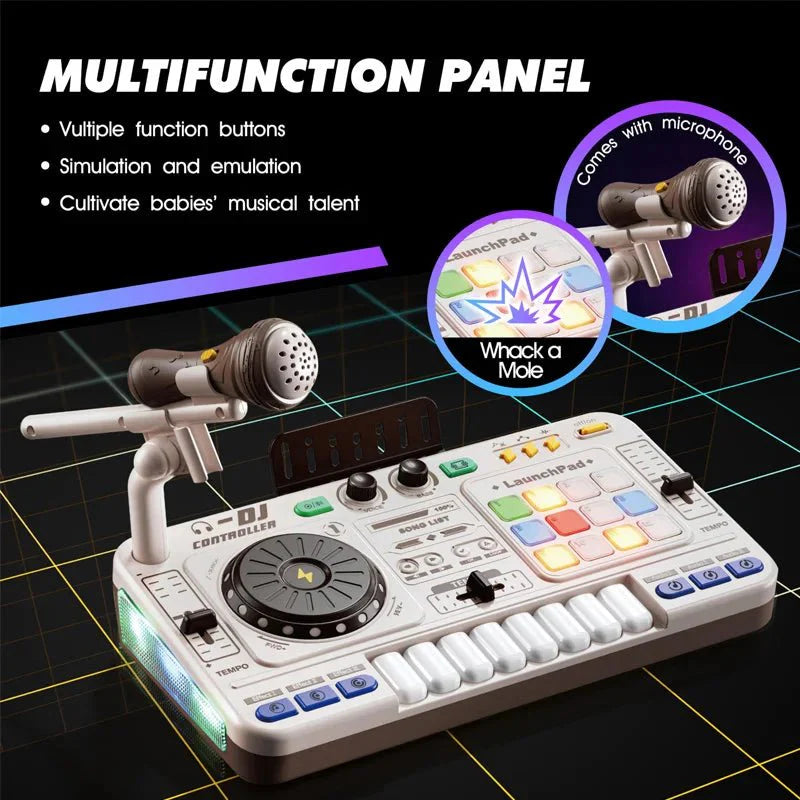 Kids Simulation DJ Mixer Controller | Multifunctional Musical Learning Toy — View 2