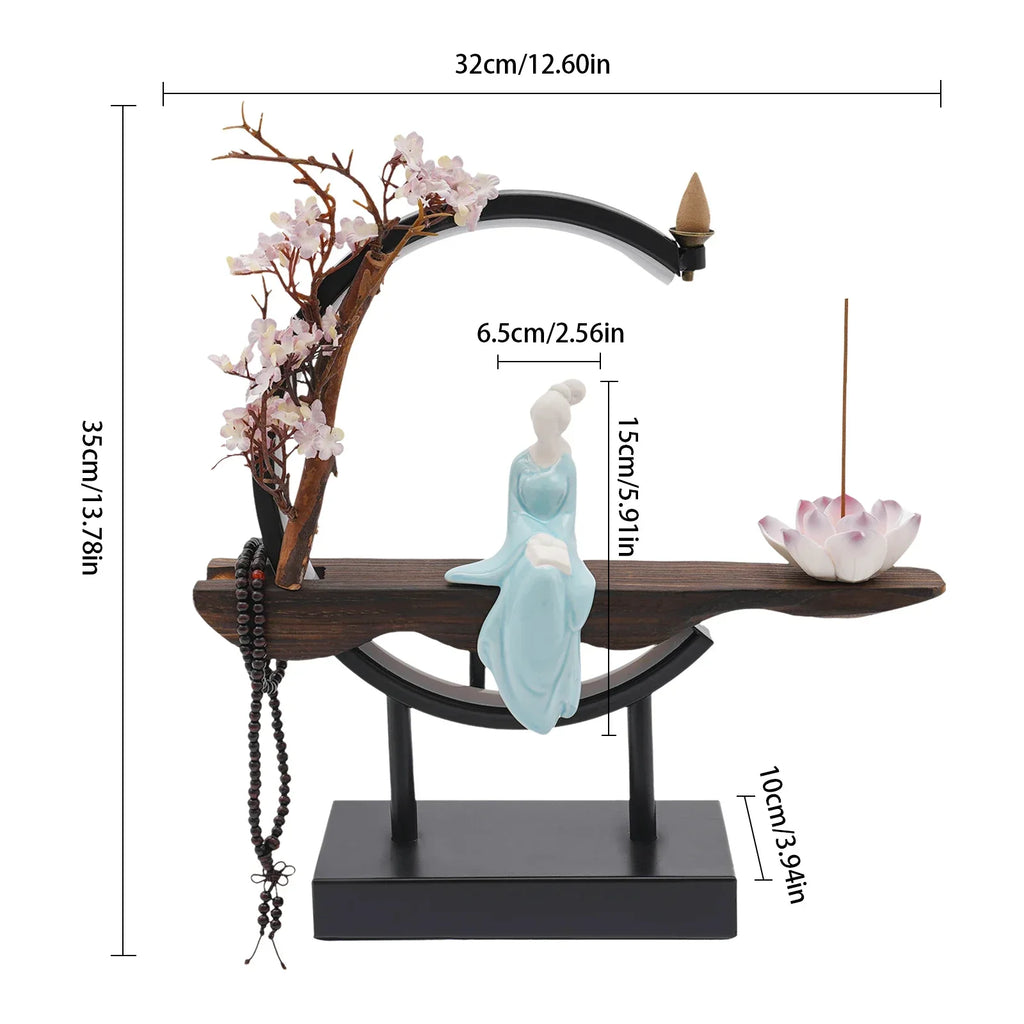 Modern Chinese Backflow Incense Burner Waterfall Ceramic Holder for Home Décor, Meditation & Stress Relief Gift Set - GiftWave.co