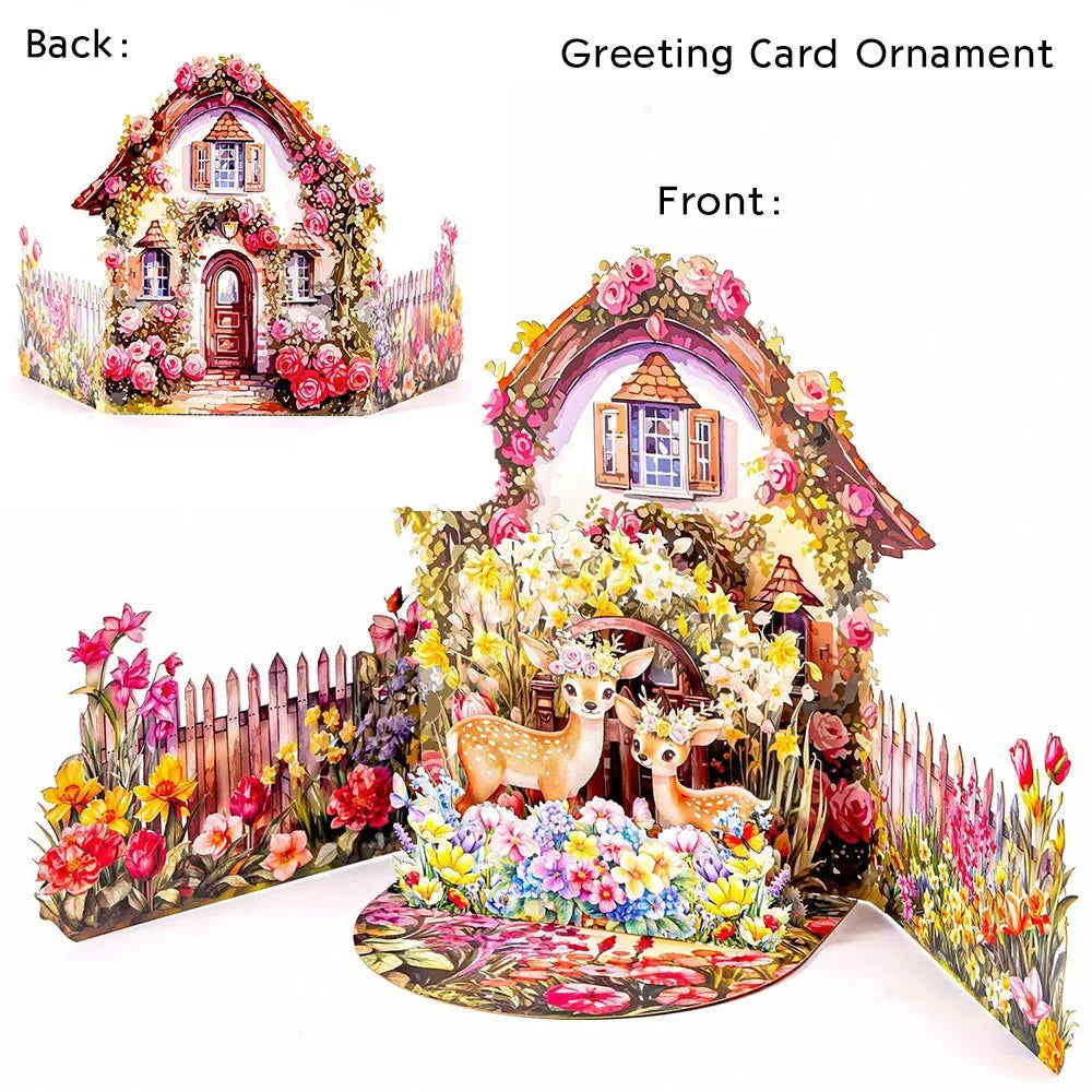 Thoughtful 3D Pop - Up Flower Bouquet Card - Forever Floral Greeting Set - GiftWave.co