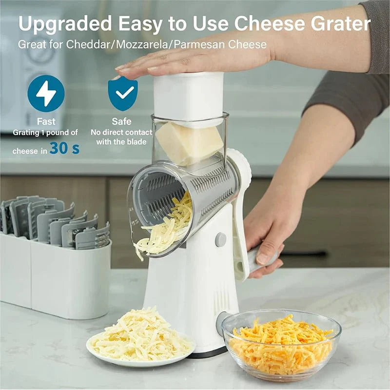 5-in-1 Professional Rotary Grater | Multi-Functional Kitchen Mandoline &... — View 5