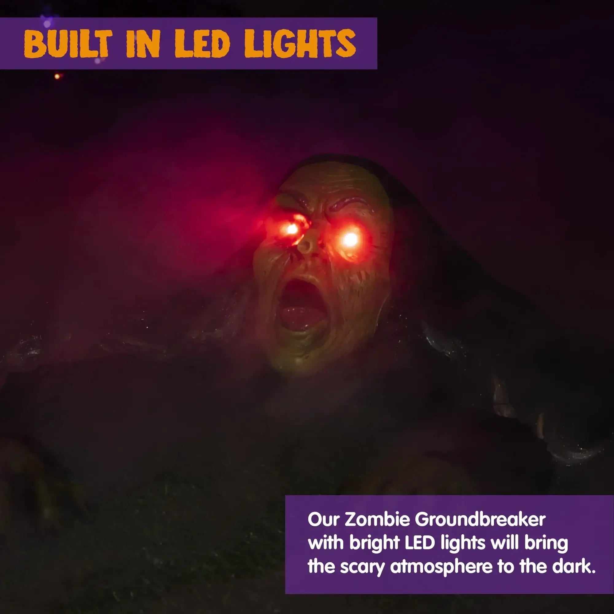 Halloween Groundbreaker Zombie Yard Decoration with Sound, Flashing Eyes... — View 3