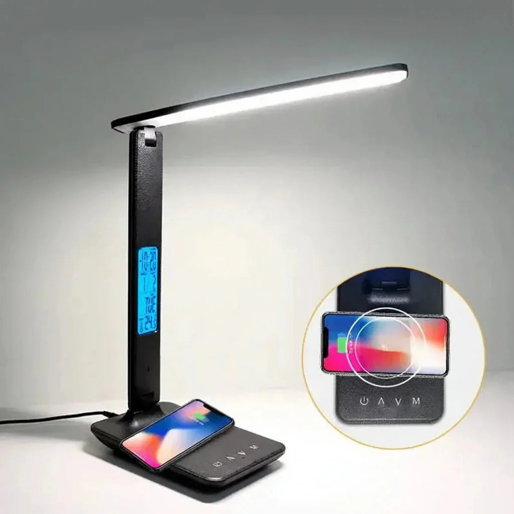 LED Desk Lamp with Wireless Charging – Qi Fast Charge Dimmable Touch Con... — View 3