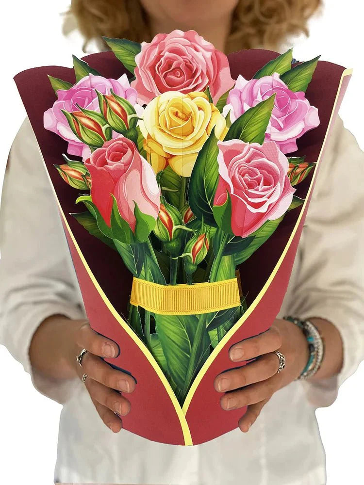 Thoughtful 3D Pop - Up Flower Bouquet Card - Forever Floral Greeting Set - GiftWave.co