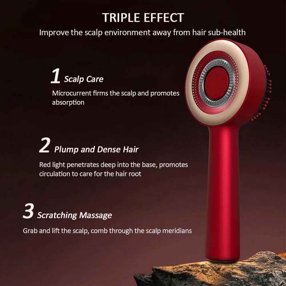 Electric Vibration Head Massager with Red LED Light – Scalp Stimulating ... — View 8