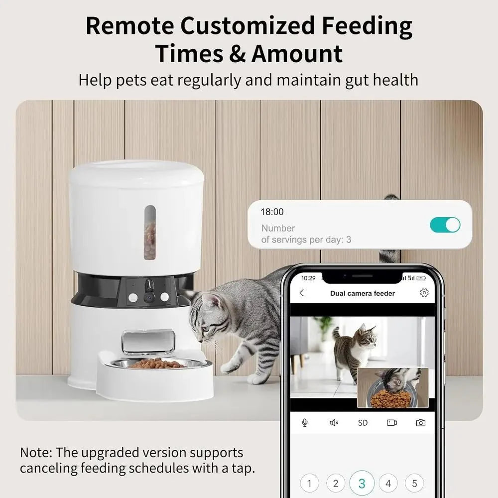 Smart Pet Feeder 4L Automatic Cat & Dog Food Dispenser with Dual HD Came... — View 4