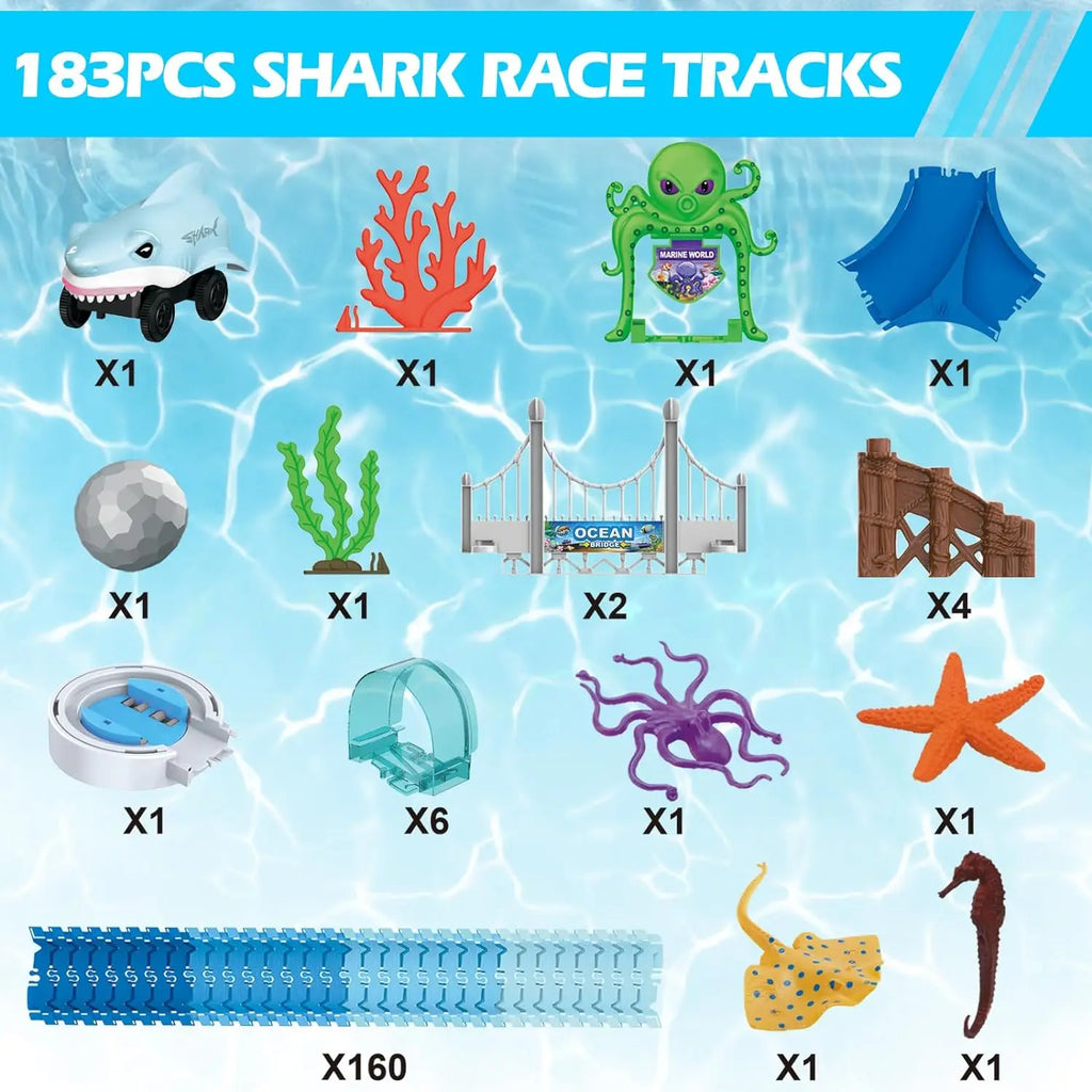 VATOS Ocean Adventure Shark Race Track | Flexible STEM Toy Set for Kids 3+ - GiftWave.co