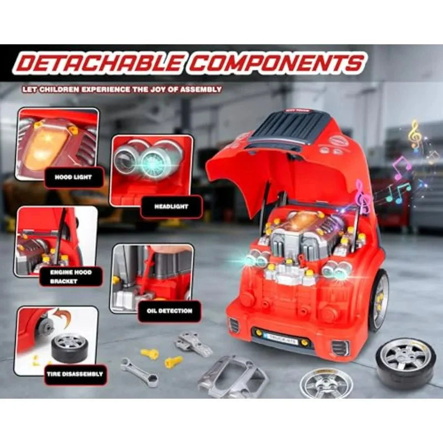 Little Mechanic: 61 - Piece Kids Truck Engine Toy Set, Educational Car Maintenance Play for Ages 3 - 5 Years| Educational STEM Workshop - GiftWave.co