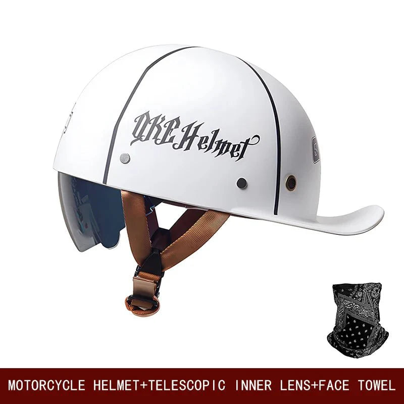 Retro Motorcycle Half Helmet Open Face Bike Cruiser Skateboard Helmet Su... — View 6