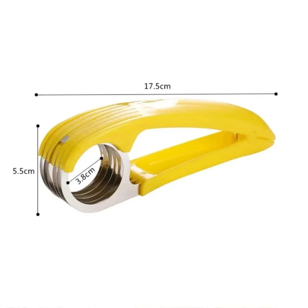 Banana Slicer Curved Handle Stainless Steel Fruit Cutter Kitchen Gadget ... — View 2