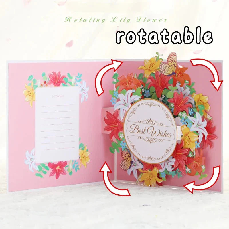 Thoughtful 3D Pop - Up Flower Bouquet Card - Forever Floral Greeting Set - GiftWave.co