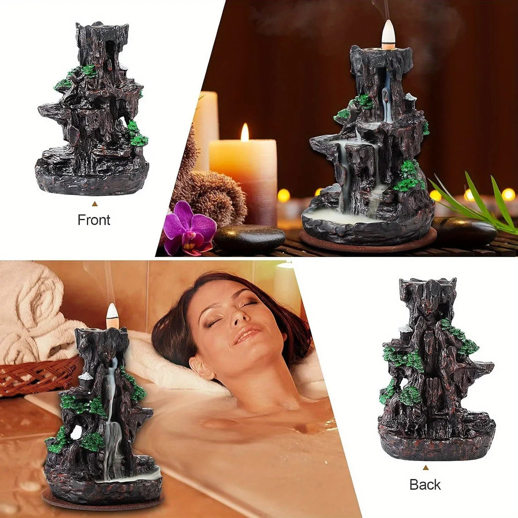 Backflow Incense Burner Waterfall with 120 Cones, Dual-Sided Incense Hol... — View 5