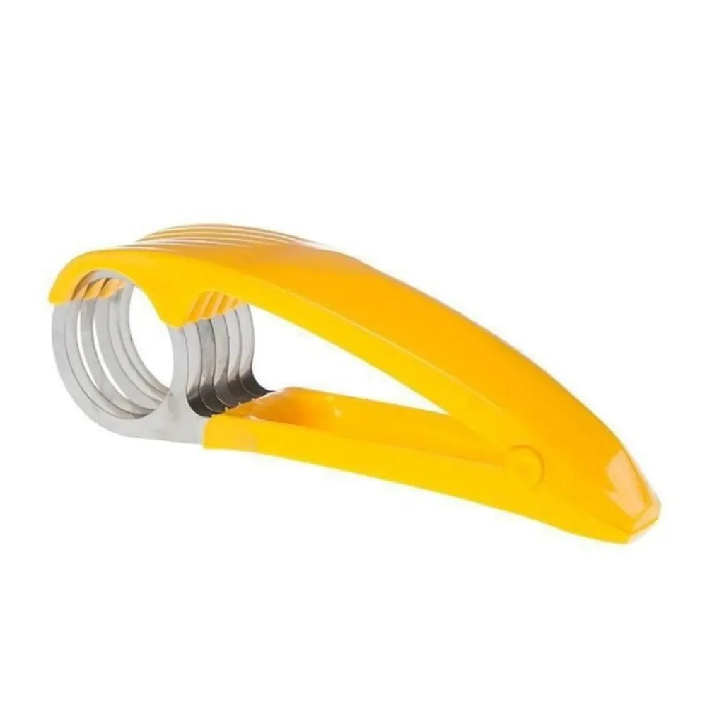 Banana Slicer Curved Handle Stainless Steel Fruit Cutter Kitchen Gadget ... — View 5