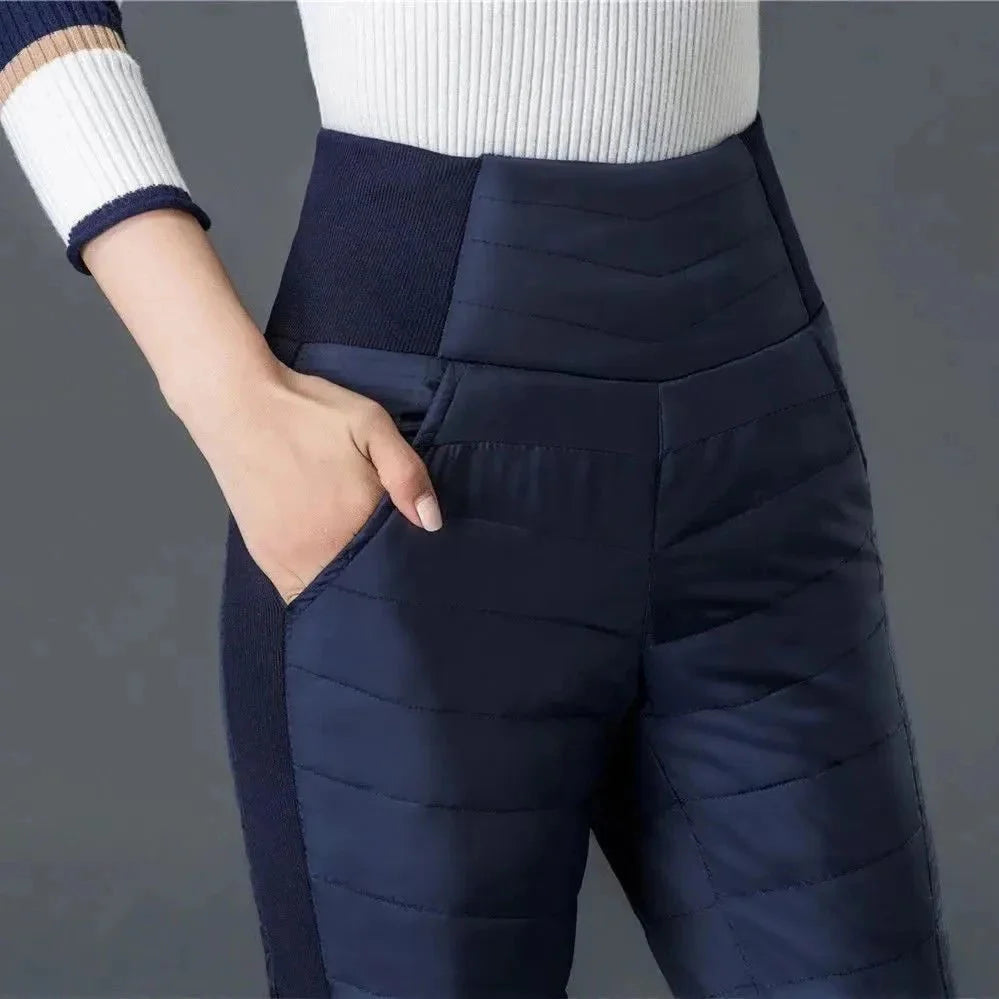 Winter Down Cotton Pencil Pants | Windproof High - Waist Warm Slim Trousers - GiftWave.co