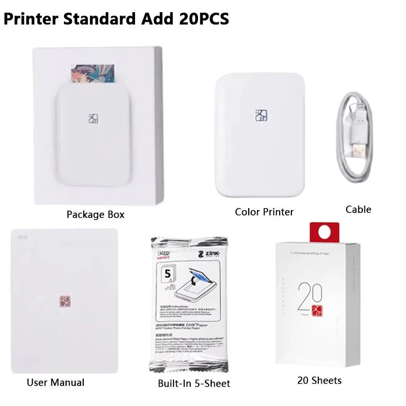 Portable Color Photo Printer Bluetooth Mini Mobile Pocket Printer 2x3 In... — View 10