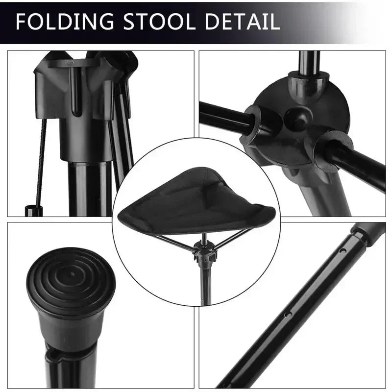 Portable Compact Folding Camping Chair – Ultralight Telescoping Seat Stick with Carry Bag 300 Lb Cap - GiftWave.co