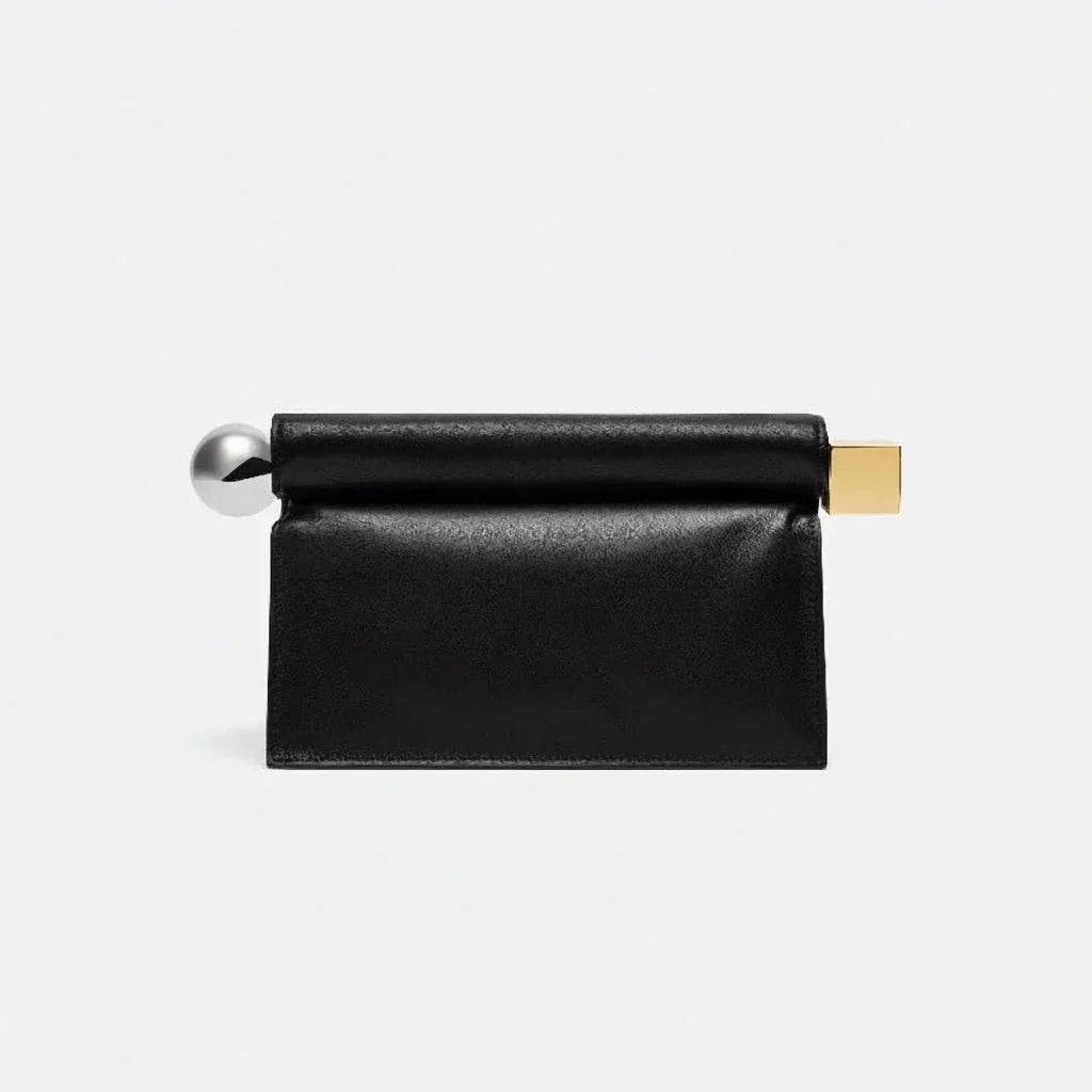Nappa Leather Roll - Up Clutch Bag – Folding Chain Crossbody, Evening Shoulder Pouch, Designer Women's Party Bag - GiftWave.co