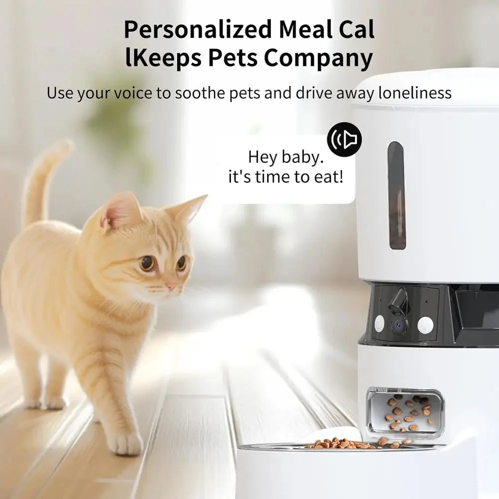 Smart Pet Feeder 4L Automatic Cat & Dog Food Dispenser with Dual HD Came... — View 5