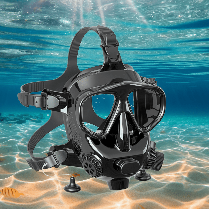 TUDIVING Full Face Diving Mask Dual Snorkel 180° Anti - Fog Camera Mount Mini Tank Compatible Adults - GiftWave.co