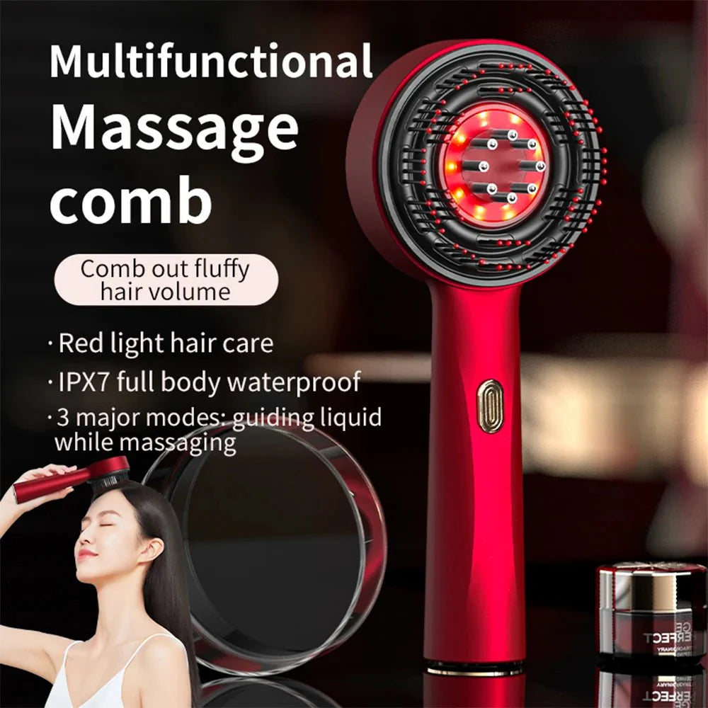 Electric Vibration Head Massager with Red LED Light – Scalp Stimulating ... — View 3