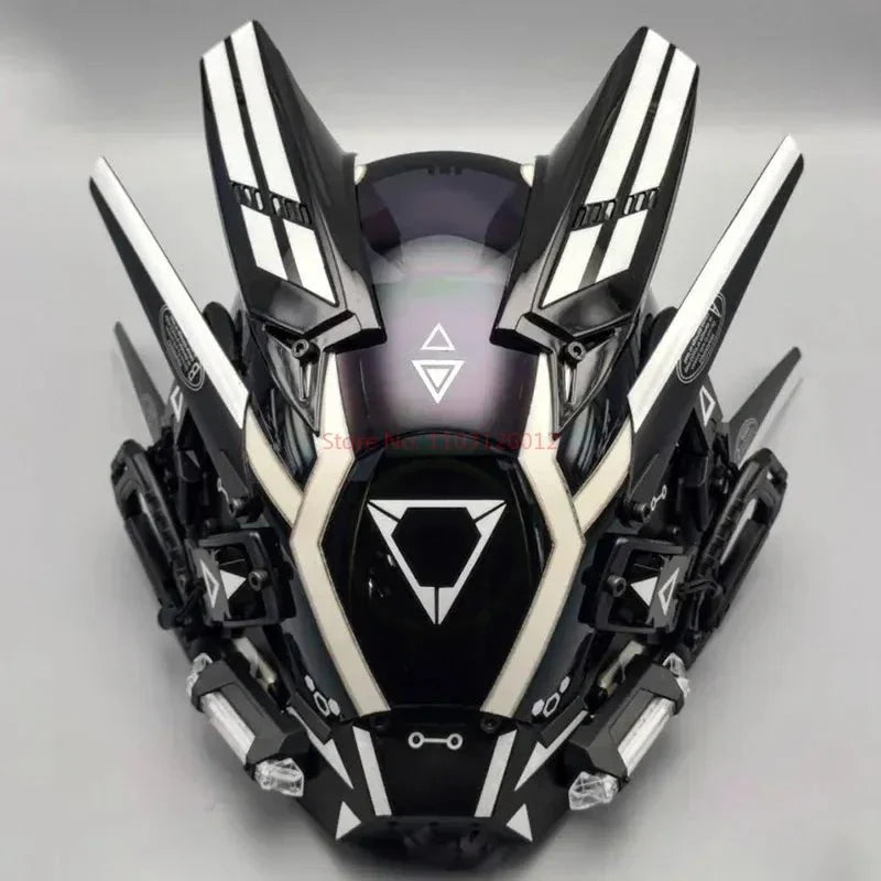 Cyberpunk Helmet Shinobi Mask: Robot Samurai Armor with LED Light — Gift Idea