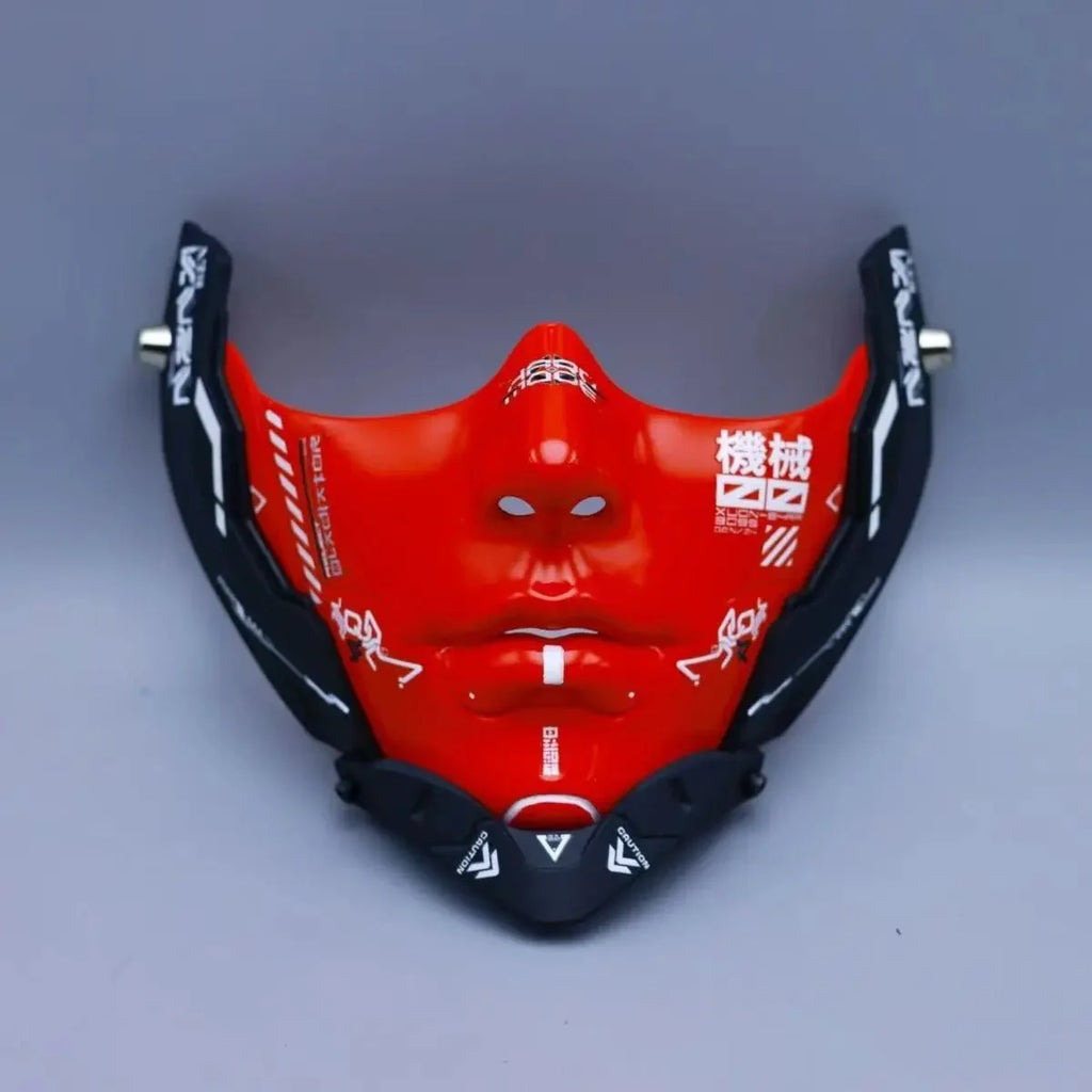 Cyberpunk Half Face Mechanical Mask – Red | Cosplay & Halloween Costume ... — View 6