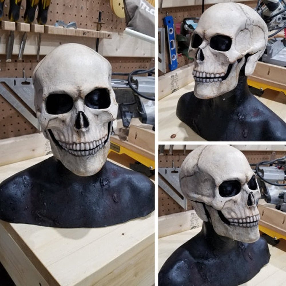 Halloween Movable Jaw Realistic Skull Mask - Best Full Head Latex Cospla... — View 21