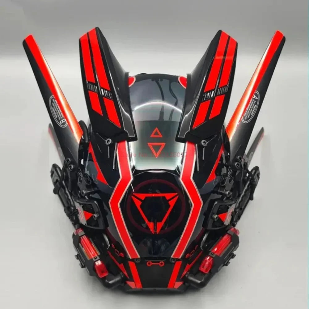 Cyberpunk Helmet Shinobi Mask: Robot Samurai Armor with LED Light — View 11