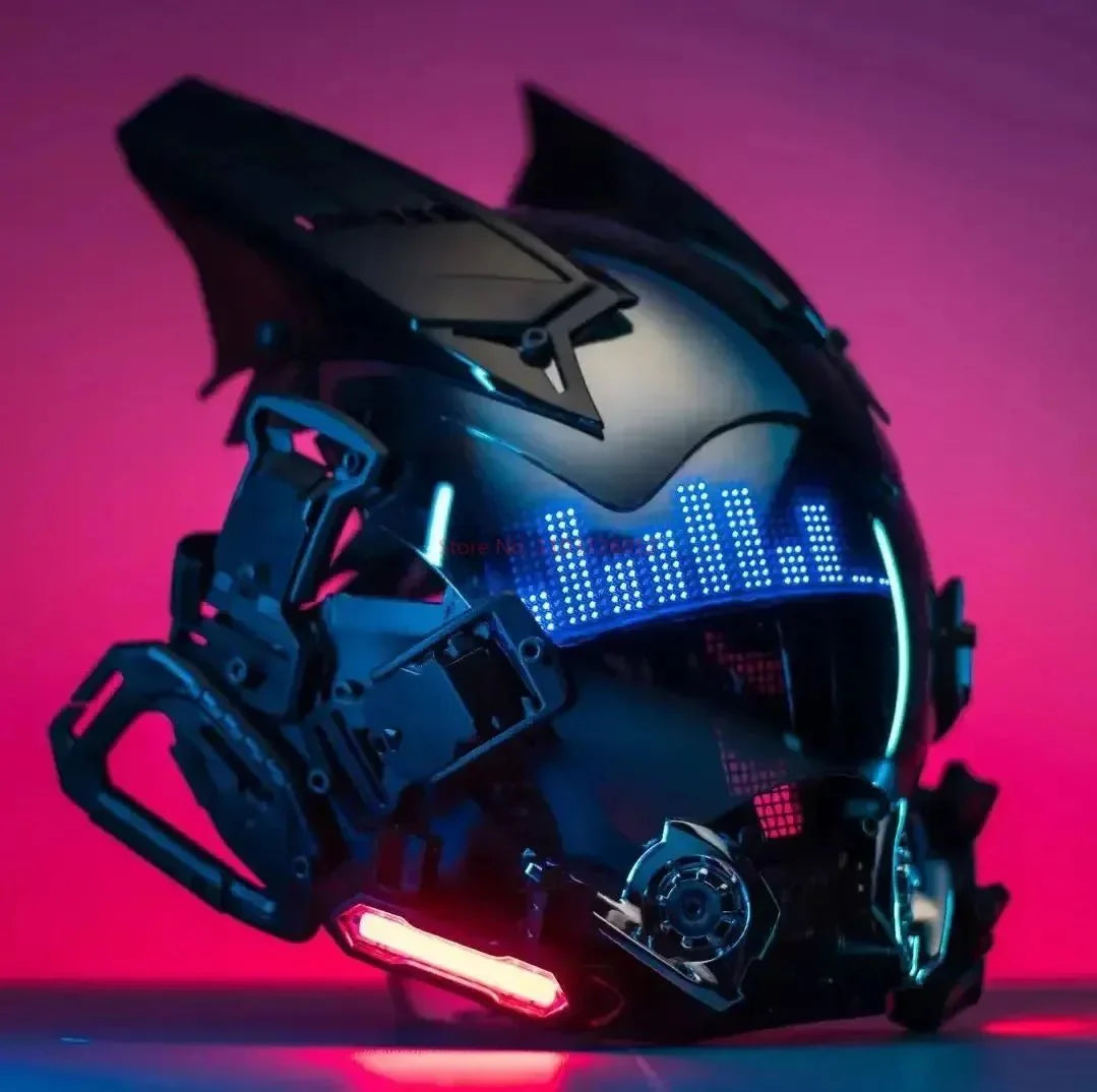 Cyberpunk Helmet Shinobi Mask: Robot Samurai Armor with LED Light — View 8