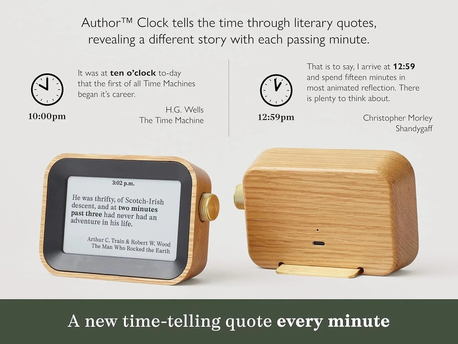 Literary Quote Clock - Tells Time with Famous Book Quotes - The Ultimate Gift for Bibliophiles - GiftWave.co