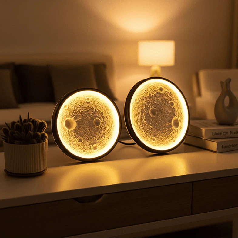 Creative Moon Shadow Wall Lamp LED Indoor Lighting Fixture — View 2