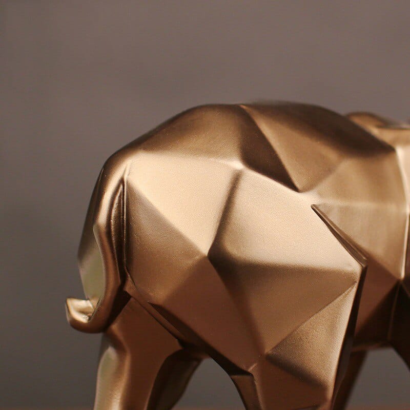 Abstract Geometric Gold Elephant Figurine - Premium Handmade Home Decor ... — View 5