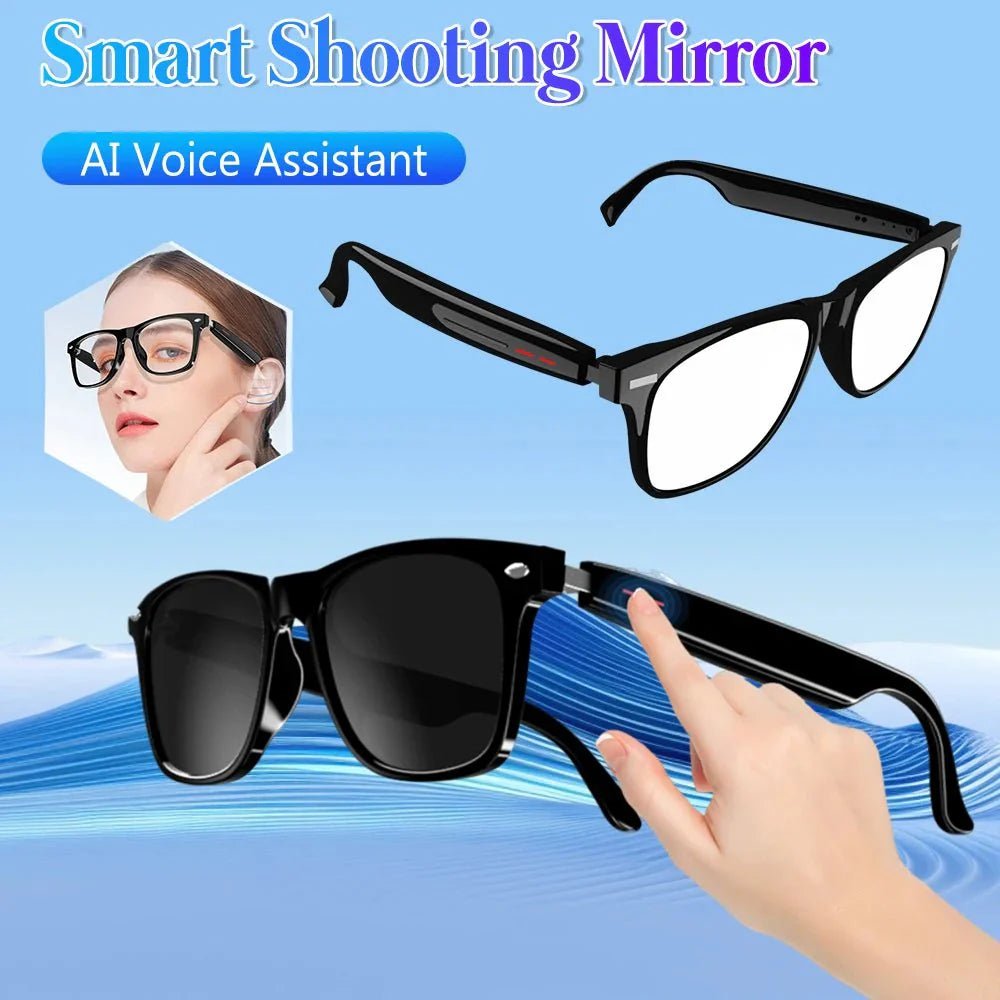 AI Smart Glasses Camera Open-Ear Speaker Voice Assistant UV Sport Sunglasses Men Women Bluetooth - Damsona