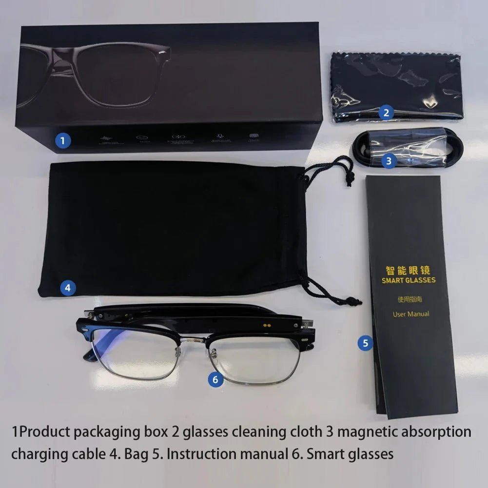 AI Smart Glasses Camera Open-Ear Speaker Voice Assistant UV Sport Sunglasses Men Women Bluetooth - Damsona