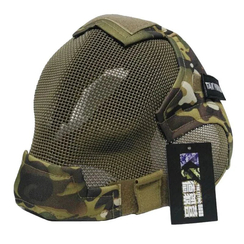 Airsoft War Game Steel Mesh V6 Protective Paintball Full Face Mask - Damsona