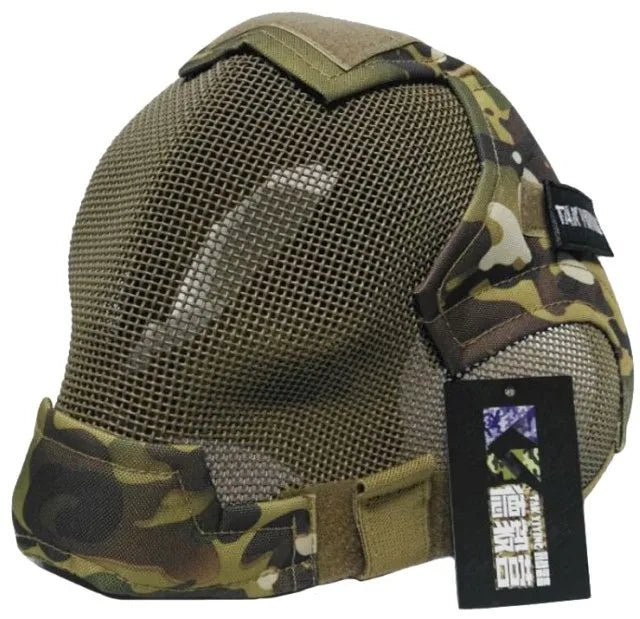 Airsoft War Game Steel Mesh V6 Protective Paintball Full Face Mask - Damsona