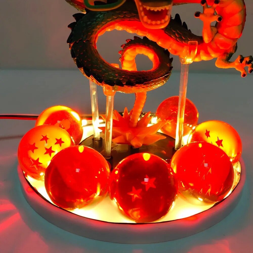 Anime Dragon Ball Shenron LED Figure Lamp 7 Crystal Dragon Balls Set 15cm Remote Control Light - GiftWave.co