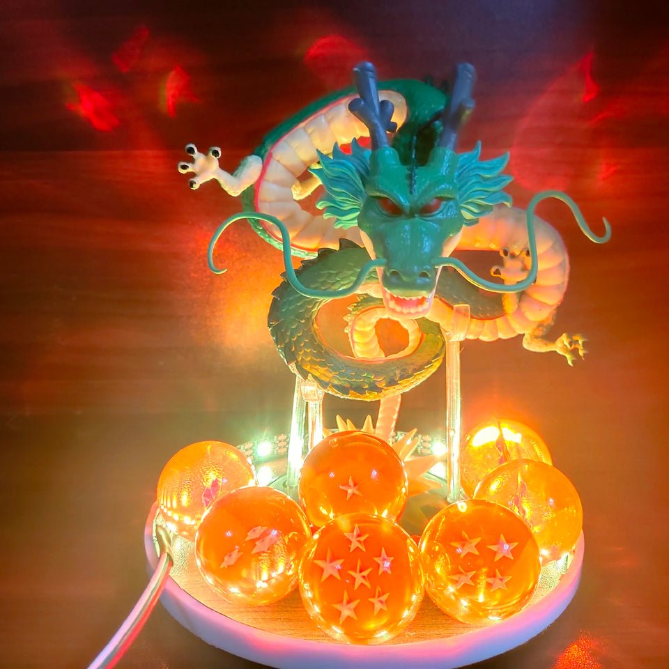Anime Dragon Ball Shenron LED Figure Lamp 7 Crystal Dragon Balls Set 15cm Remote Control Light - GiftWave.co