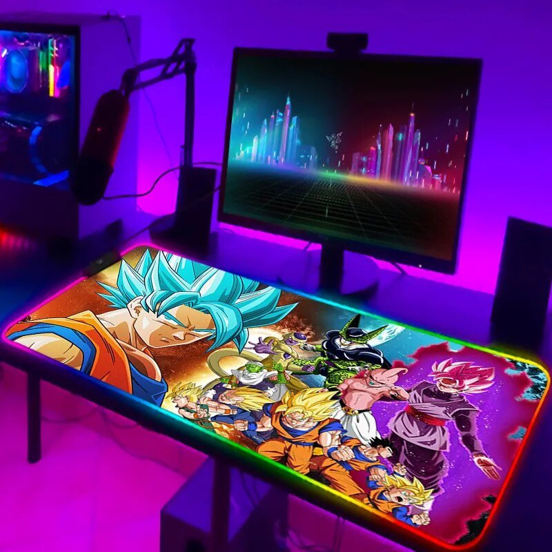 Anime Dragon Ball Z Gaming Desk Pad XL 3mm Thick Non - Slip Stitched Edges Full - Surface Mouse Mat - GiftWave.co