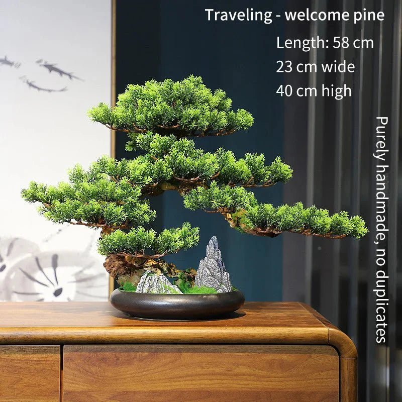Artificial Bonsai Tree - Premium Immortal Welcoming Pine Home Decor - Damsona