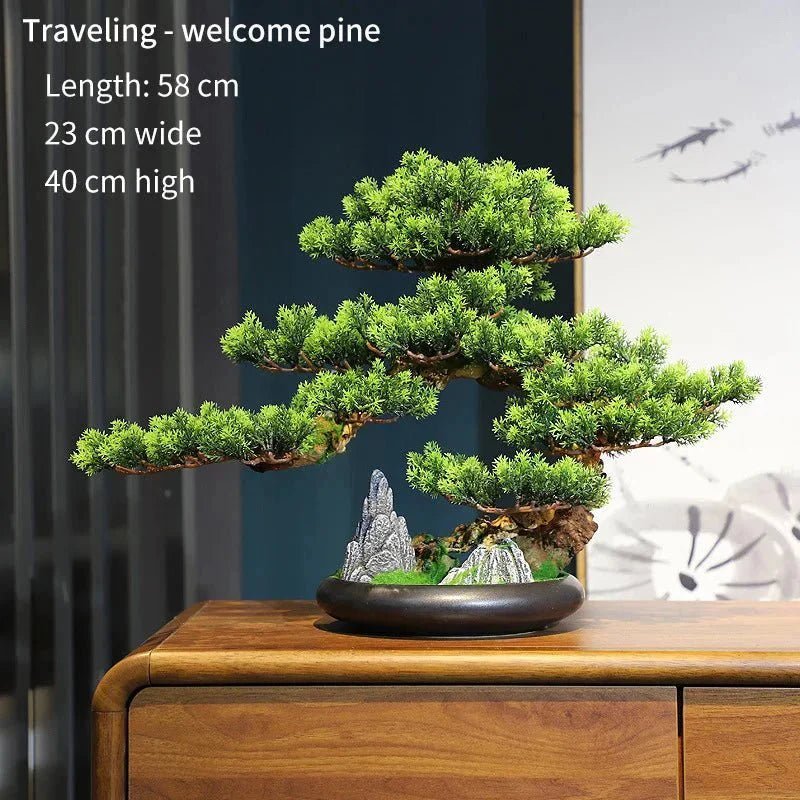 Artificial Bonsai Tree - Premium Immortal Welcoming Pine Home Decor - Damsona