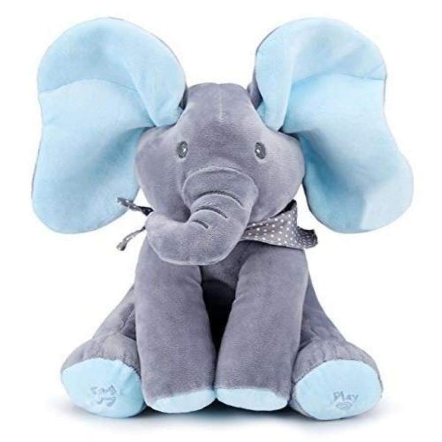 Baby Peek-A-Boo Animated Singing Elephant - Best Interactive Flappy Plush Toy for Babies - Damsona