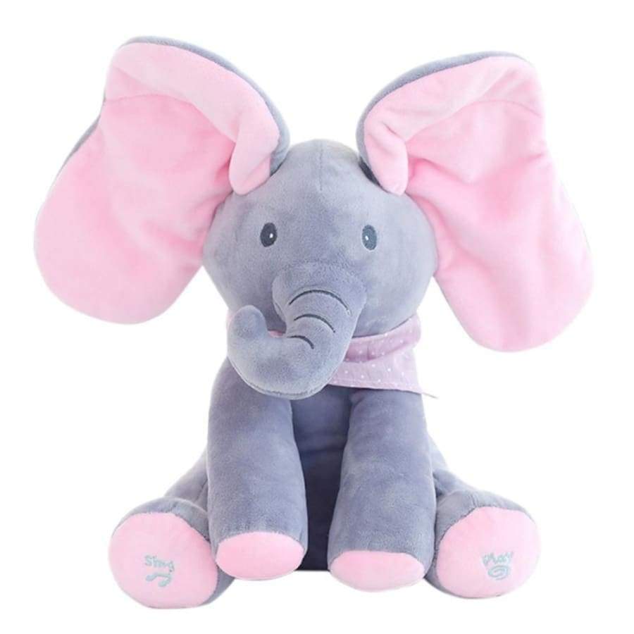 Baby Peek-A-Boo Animated Singing Elephant - Best Interactive Flappy Plush Toy for Babies - Damsona